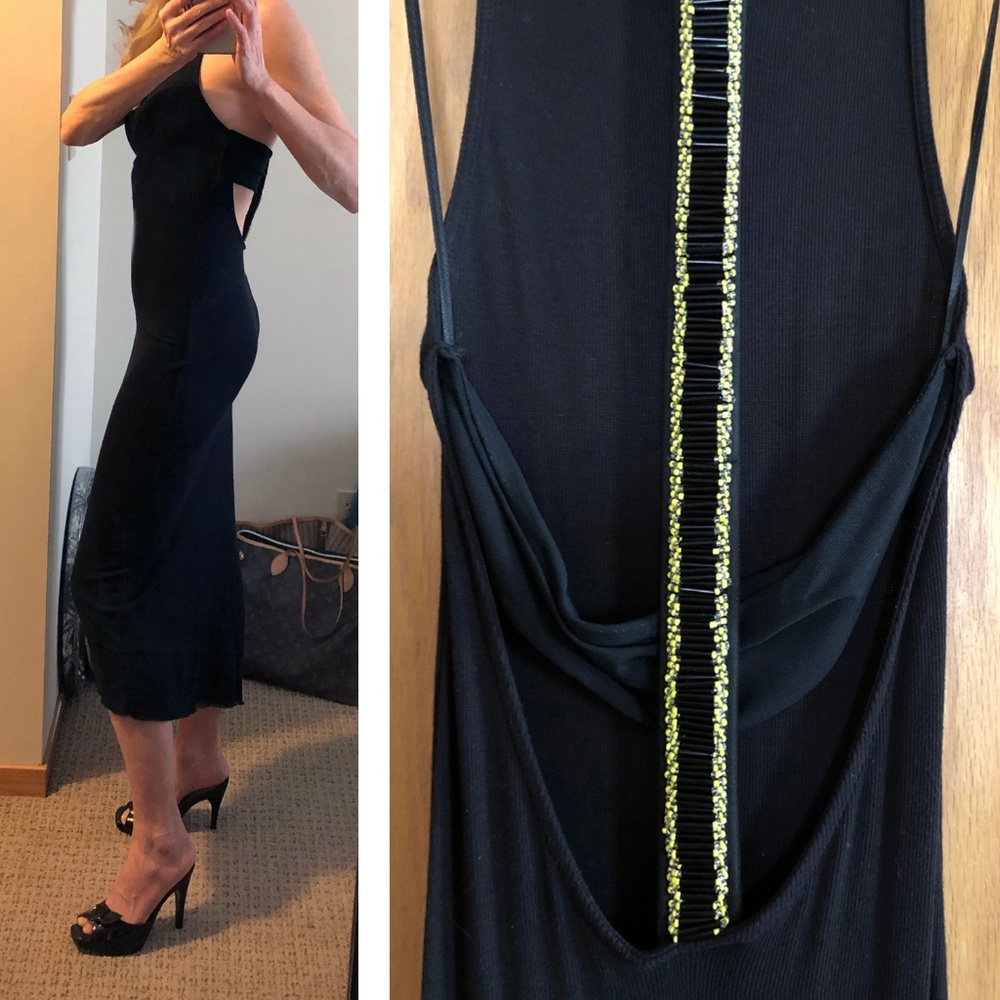 Guess beaded spine asymmetrical dress